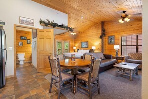 Smart TV, fireplace, DVD player