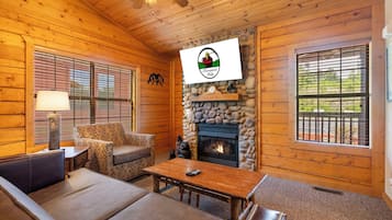 Smart TV, fireplace, DVD player