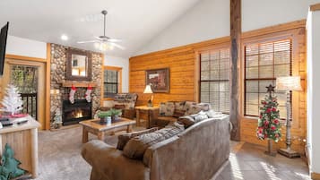 Smart TV, fireplace, DVD player