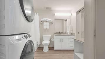 Hair dryer, towels