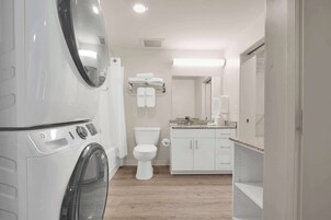 Hair dryer, towels