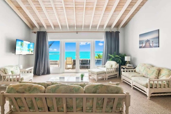 Gather in the spacious living area with stunning views of the ocean!