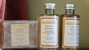 Three bottles of organic shampoo from Cancun Guest House. - Room-cancun Guest House 4 Terrace Tub (Cancun)