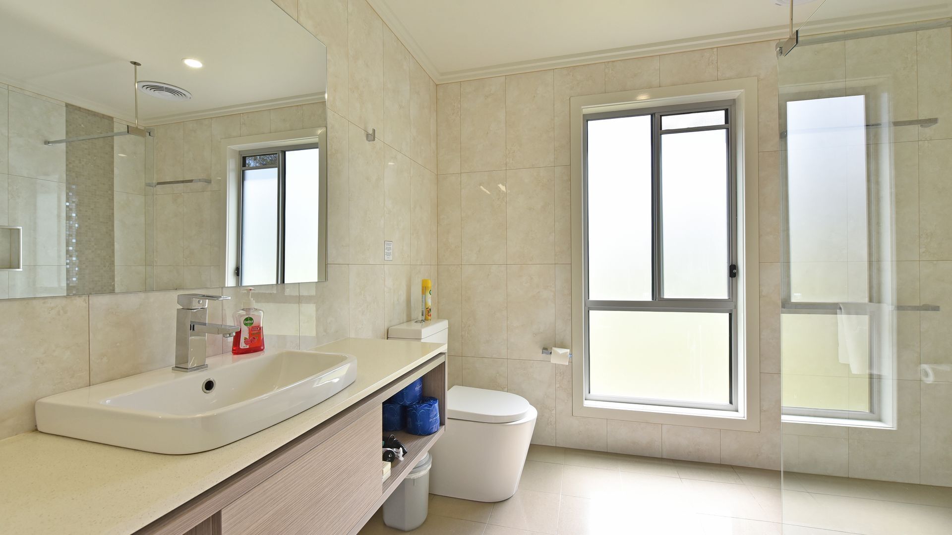 Shower, eco-friendly toiletries, hair dryer, soap