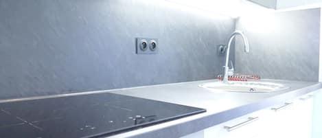 Fridge, microwave, dishwasher