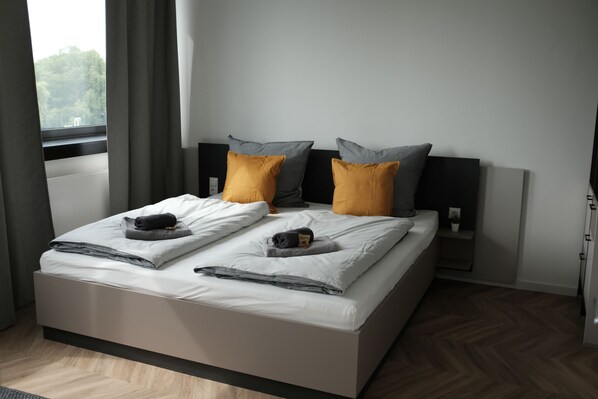 Premium bedding, individually decorated, individually furnished