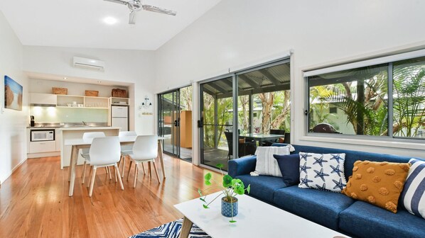 TV, DVD player, books