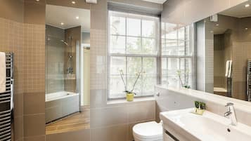 Apartment | Bathroom | Shower, hair dryer, towels, soap