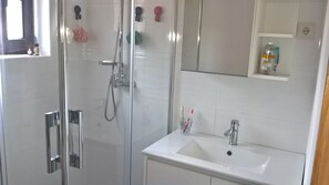 Ducha, toallas y papel higiénico