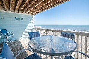 Oceanfront Covered Deck off Living Room