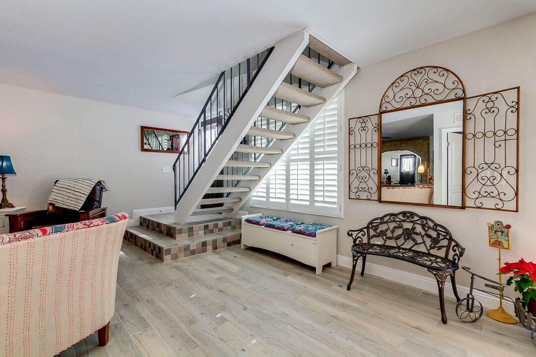 Plantation shutters to darken the downstairs