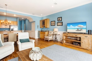 Townhome, 4 Bedrooms | Living room | 32-inch flat-screen TV with cable channels, TV - Southern Exposure by Forehand Rentals (Panama City Beach)