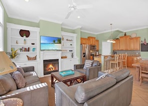 獨棟房屋, 3 間臥室 | 客廳 | 32-吋平面電視、有線頻道、電視