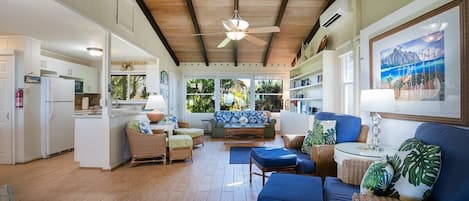 TV, DVD player, stereo