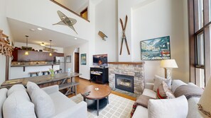 TV, fireplace, video games