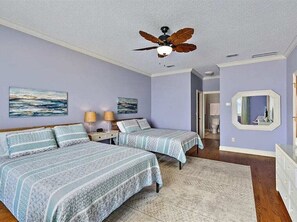 4 bedrooms, desk, iron/ironing board, travel cot