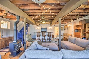 TV, fireplace - Fire Pit, Views & Beach Access: Waterfront Escape! (University Place)