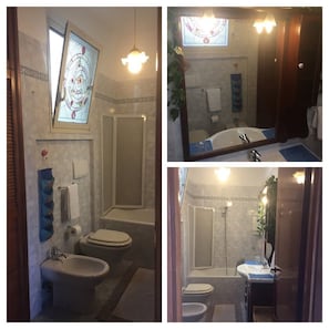 Apartment | Bathroom | Separate bathtub and shower, deep-soaking bathtub, hair dryer, bidet - Panoramic and Bright Penthouse is Waiting for you (Rome)