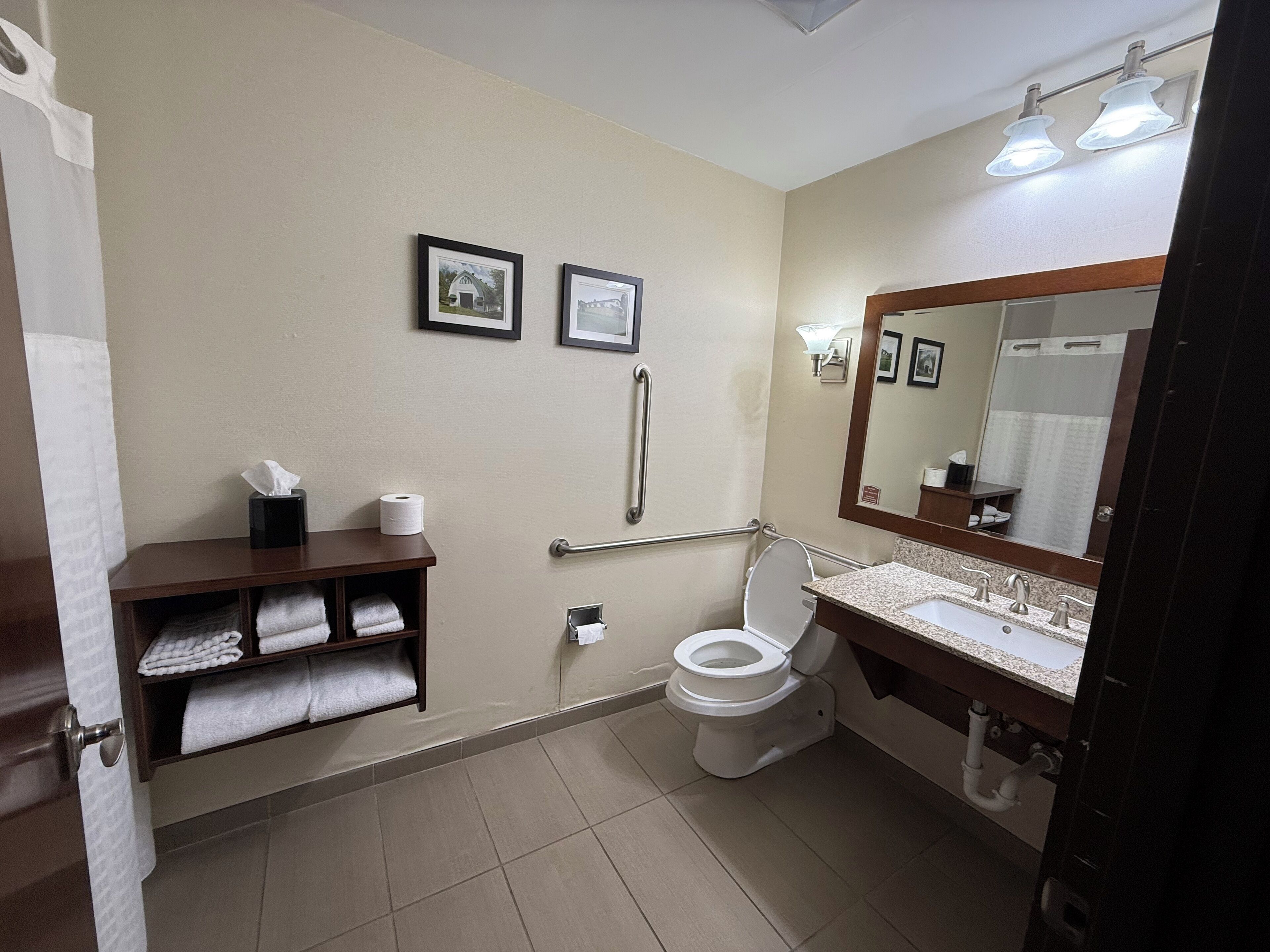 standard i bedroom handicap king | bathroom | combined shower/bathtub, free toiletries, hair dryer, towels