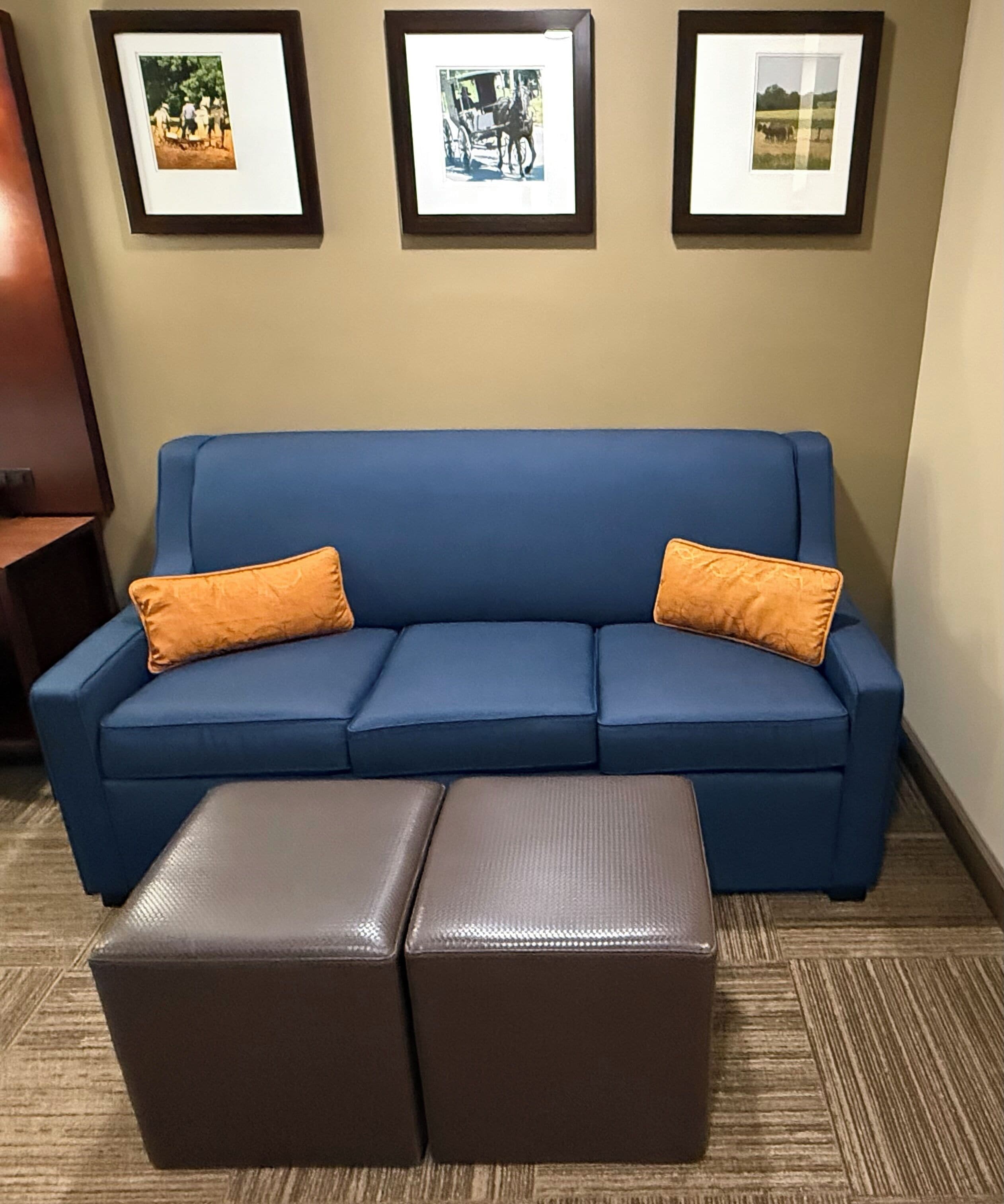 business king studio suites with extra large sofa bed | 1 bedroom, pillow-top beds, individually decorated