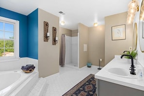 Hair dryer, towels