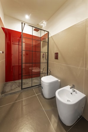 Dusche, Haartrockner, Bidet, Handtücher