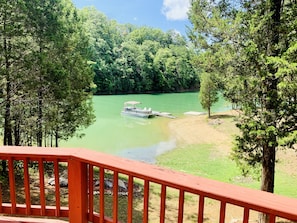 View of lake and 2nd boat dock from the Chalet deck 