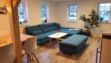 TV, fireplace, DVD player, foosball