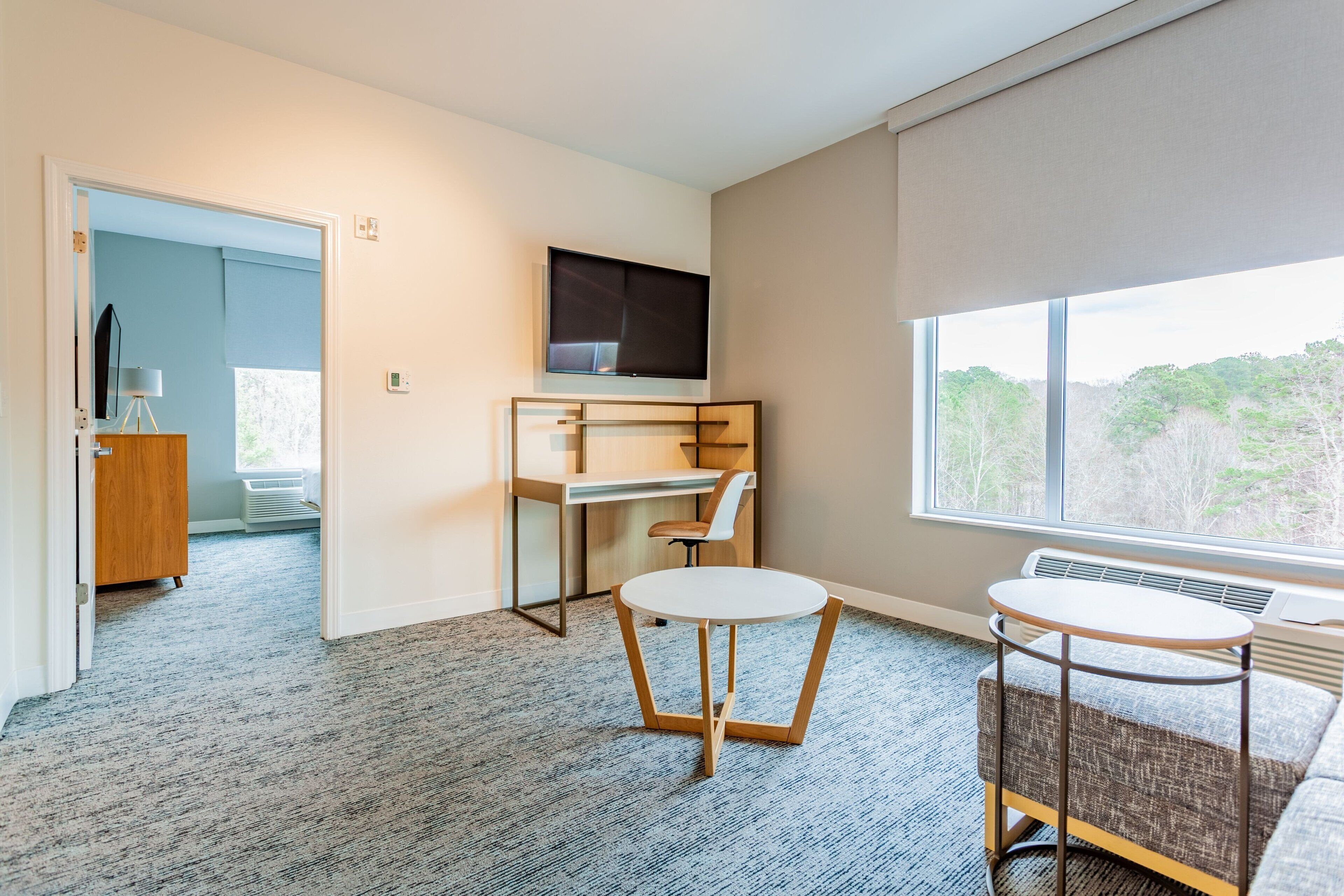 1 bedroom, desk, laptop workspace, iron/ironing board