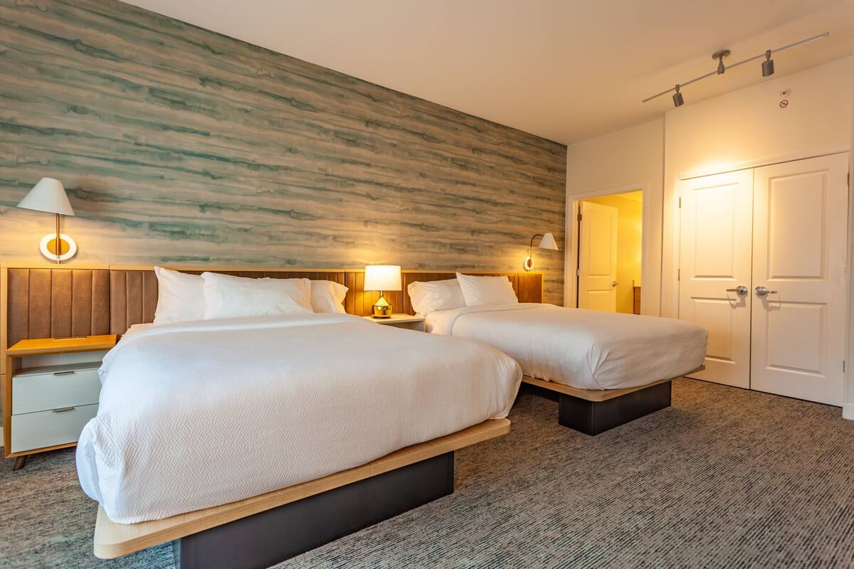 1 bedroom, desk, laptop workspace, iron/ironing board