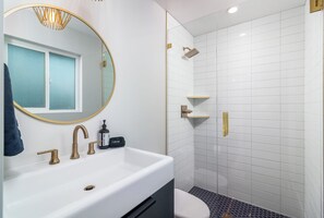 Shower, hair dryer, towels, soap - Scottsdale Oasis w/ Game Room, Pool, Hot Tub & Fire Pit–Minutes to Old Town Fun! (Scottsdale)
