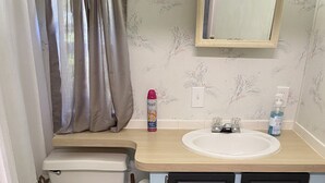 Combined shower/bathtub, towels, toilet paper - Coastal Cottage 526 Steinhatchee Florida  (Steinhatchee)