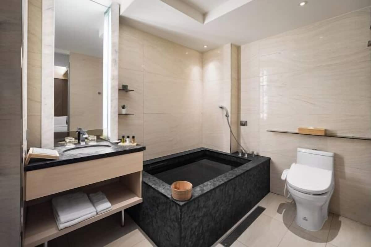 Baño | Tina y regadera independientes y tina con aguas termales