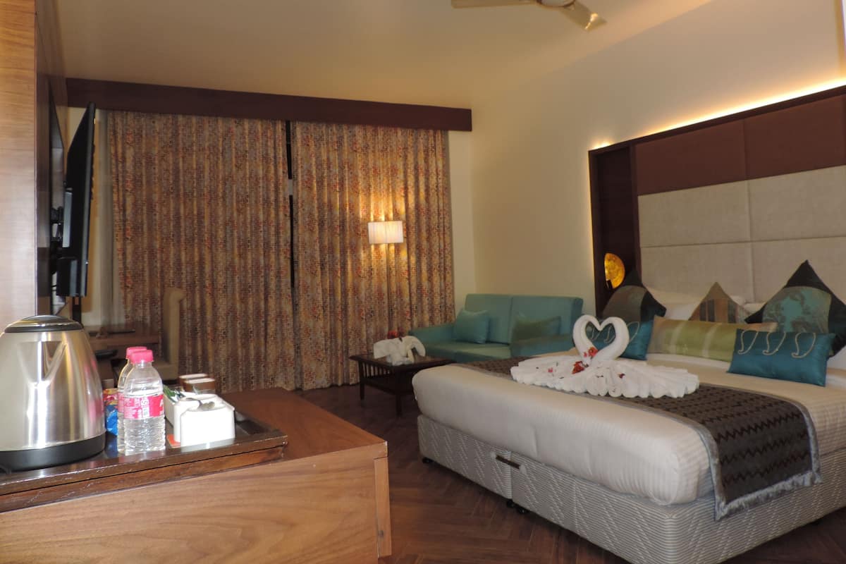 Premium bedding, down comforters, pillowtop beds, in-room safe