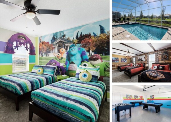 9 makuuhuonetta, kannettavalle tietokoneelle sopiva työtila