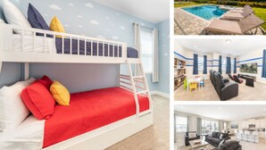 4 habitaciones, escritorio y espacio para trabajar con laptop 