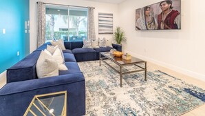 Living room - At Last You and Your Family can Rent a Luxury Villa on Encore Resort at Reunion With a Private Pool, Orlando Villa 3807 (Kissimmee)