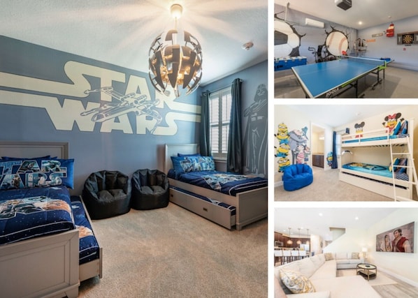 8 bedrooms, laptop workspace, free WiFi, bed sheets