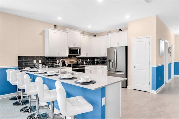 Microwave, oven, stovetop, dishwasher