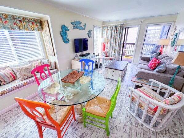 TV - Experience Tilghman Beach and Racquet Club Unit 220! 3 Bedroom Ocean View Condo. Pools, Tennis, Close to Main Street! (North Myrtle Beach)