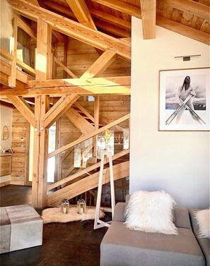 Smart TV, fireplace - Chalet Naïga - luxury - 5 suites, spa, panoramic view, - Montgenèvre (Montgenèvre)