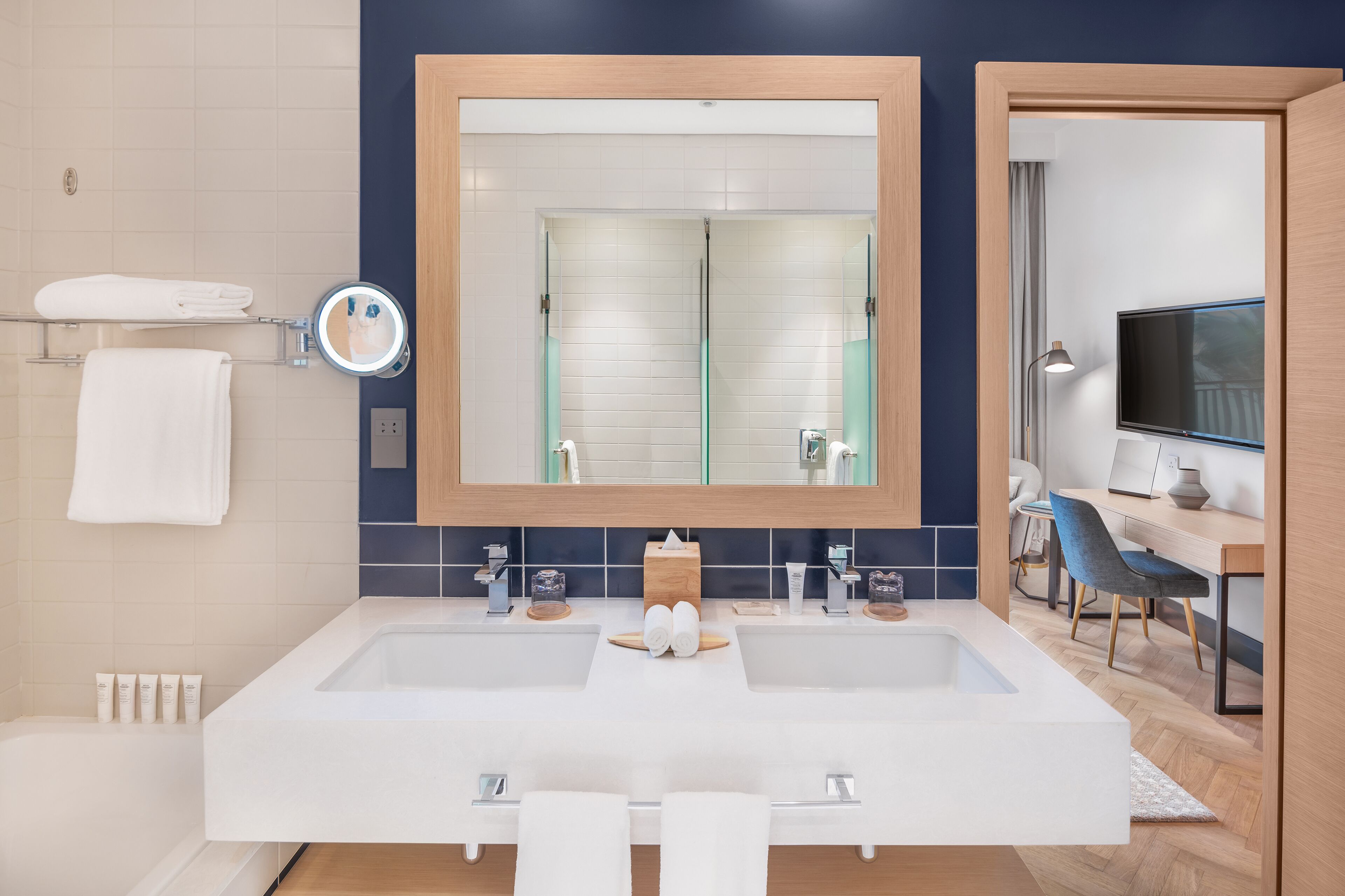 shower, rainfall showerhead, eco-friendly toiletries, slippers