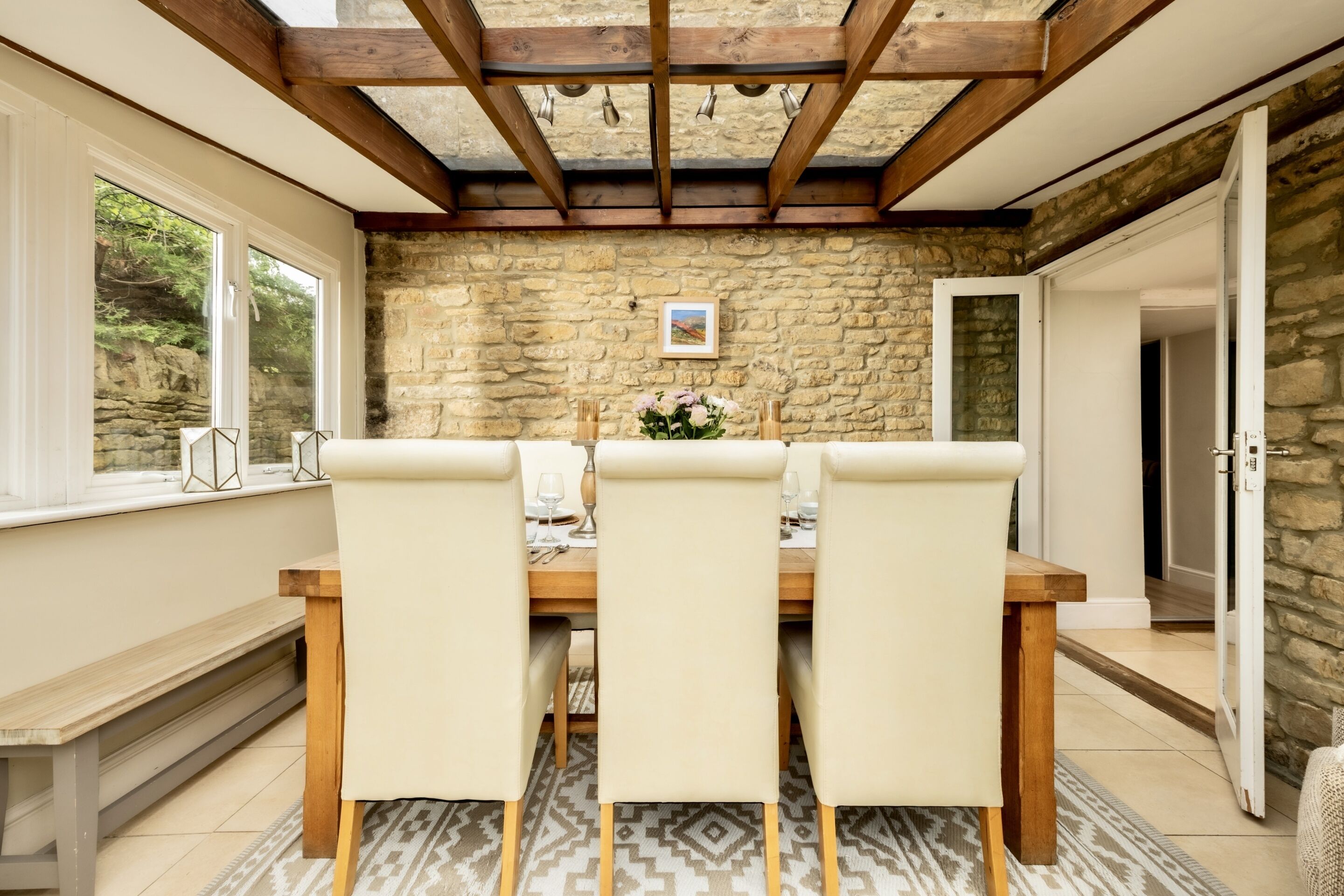Casa de campo de lujo, baño privado, vistas al jardín | Restaurante