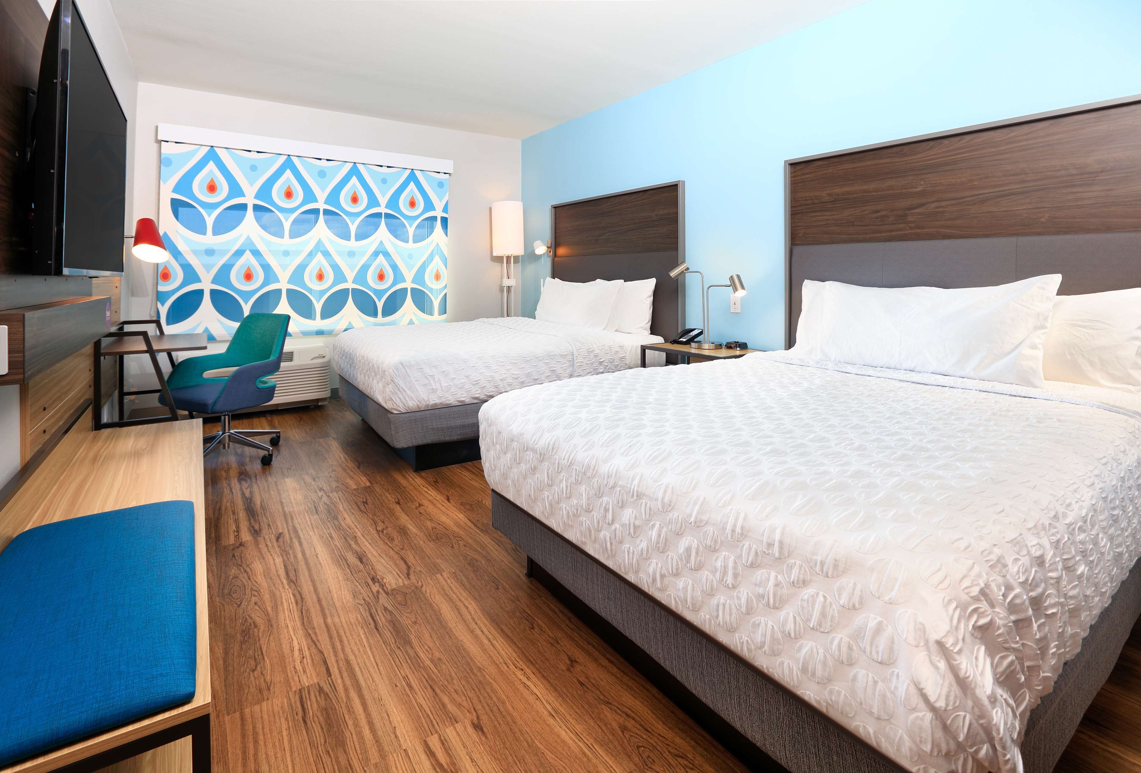 room, 2 queen beds, accessible, bathtub (roll-in shower, mobility & hearing) | premium bedding, desk, blackout curtains, iron/ironing board