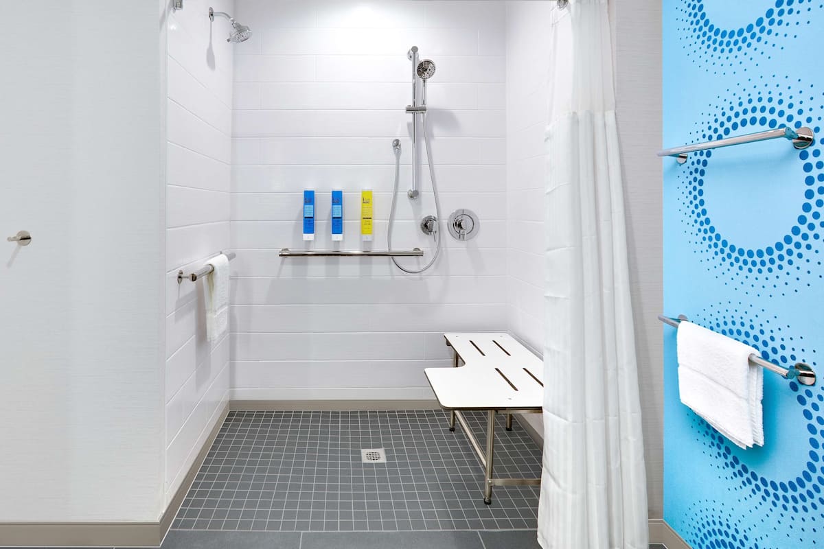 room, 1 king bed, accessible, bathtub | bathroom shower