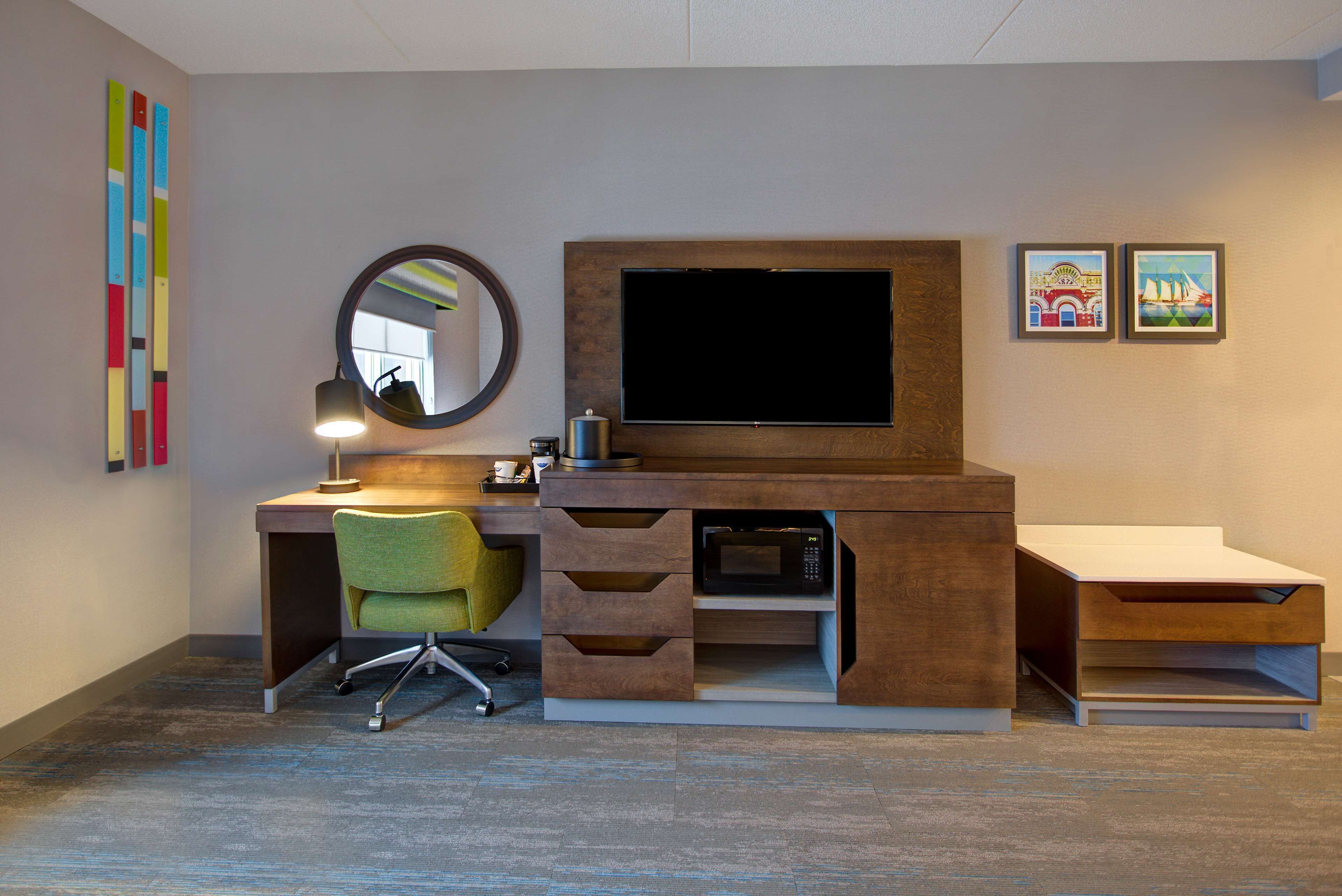 room, 1 queen bed, accessible, bathtub | desk, laptop workspace, blackout curtains, iron/ironing board