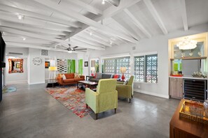 TV, fireplace, video games, stereo