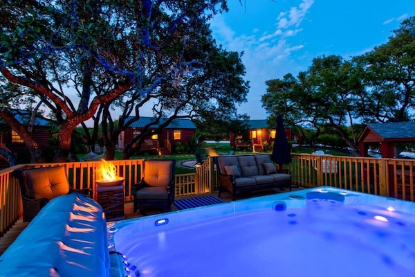 Imagine yourself in this 15 foot swim spa relaxing as the sun goes down.