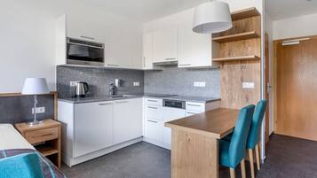 Kühlschrank, Mikrowelle, Herdplatte, Geschirrspüler