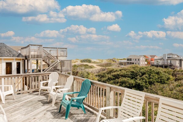 Terrace/patio - 1818 - It's A Shore Thing, Just 70 Yards to the Beach...Pool, Pool Table...Close to Restaurants. (Corolla)